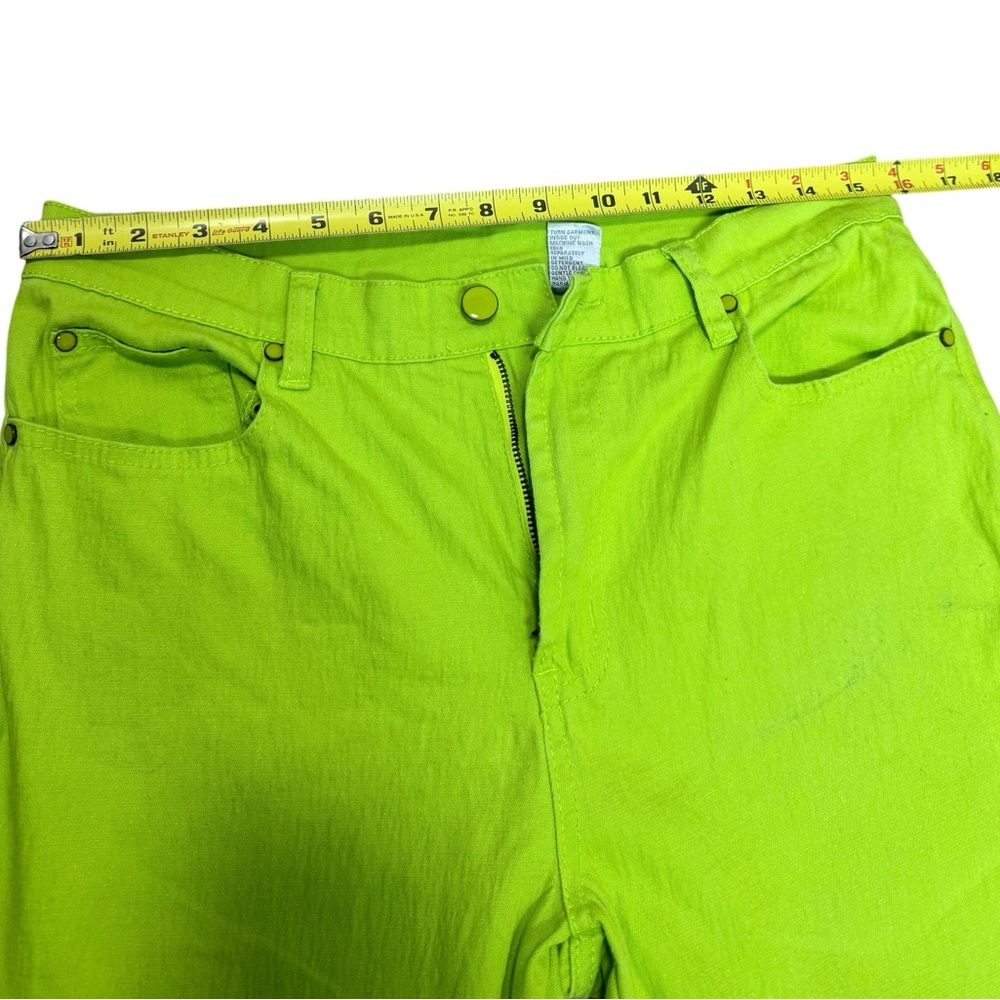Diane Gilman Green Skinny Jeans Zipper Details Women’s 8 USED - Picture 6 of 9